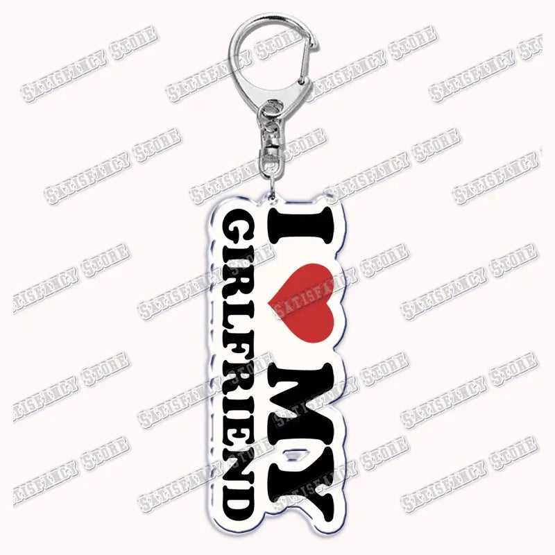 Custom I Love You My Fictional Boyfriend Awesome Girlfriend Keychain Emo Boys Hot Wife Mom Dad Key Ring Keychains Bf Gf Gifts
