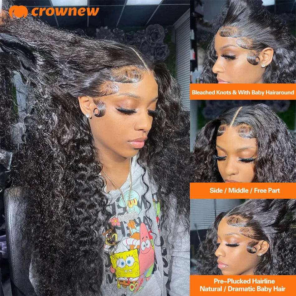 4C KinKy Edges Curly Baby Hair Natural Hairline Curly Lace Front Human Hair Wig 13X4 Hd Lace Front Human Hair Wig Preplucked Wig
