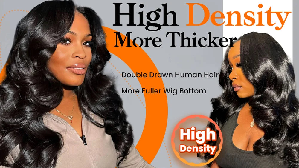 Glueless Invisible Strap Snug Fit 360 Full Lace Human Hair Wigs 7x5 Lace Closure Wig 250% Inspired Layers With Curtain Bang Wig