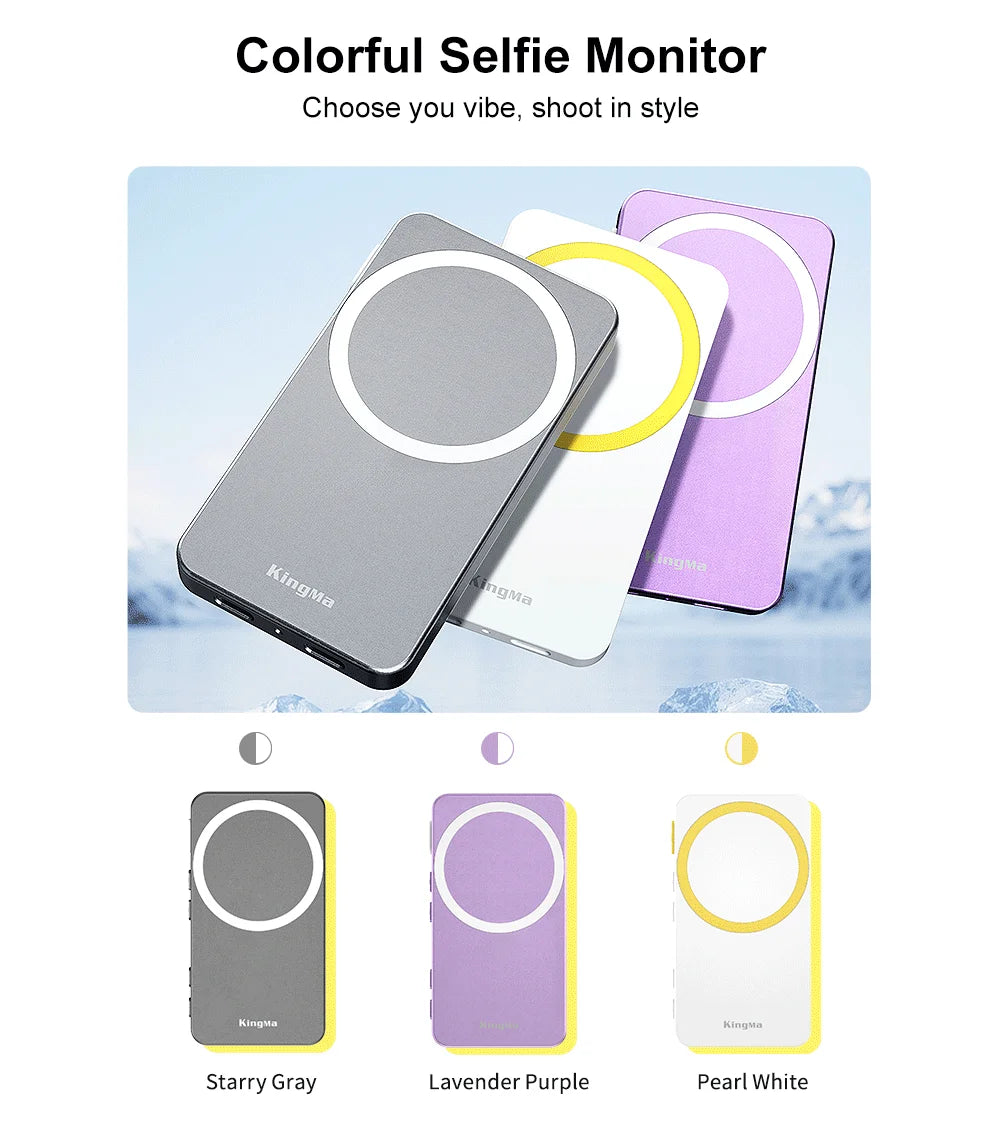 Phone Vlog Selfie Monitor Screen, Touchscreen Monitor, Wireless Transmission with Bluetooth Remote for iPhone Live Stream TikTok