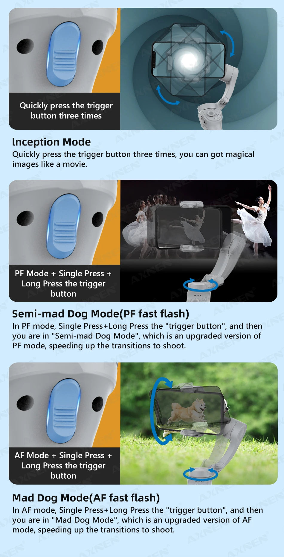 3 Axis Handheld Gimbal Stabilizer for Smartphone with Fill Light for iPhone Android Face Tracking Tiktok Vlog Smart Gimbals HQ6