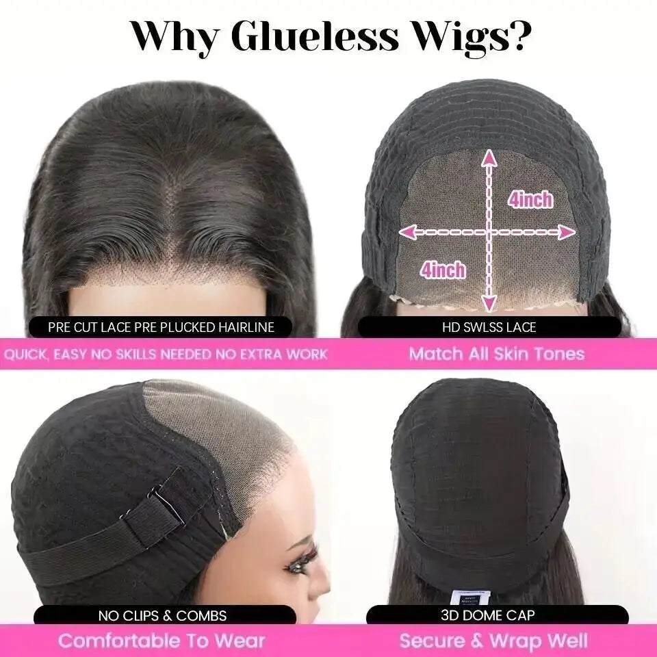 Body Wave Lace Front Wig Pre Bleached Knots Glueless Wigs Wear And Go Short Bob Human Hair Wigs Closure Wigs ISEE Hair