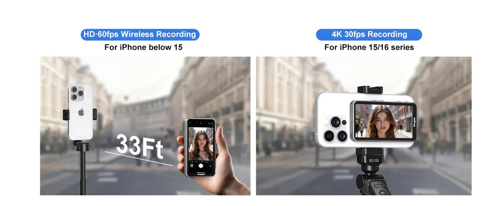 KingMa Magnetic Phone Vlog Selfie Touchscreen Monitor, with Zoom, Wireless Recording, Phone Rear Camera for iPhone Selfie TikTok