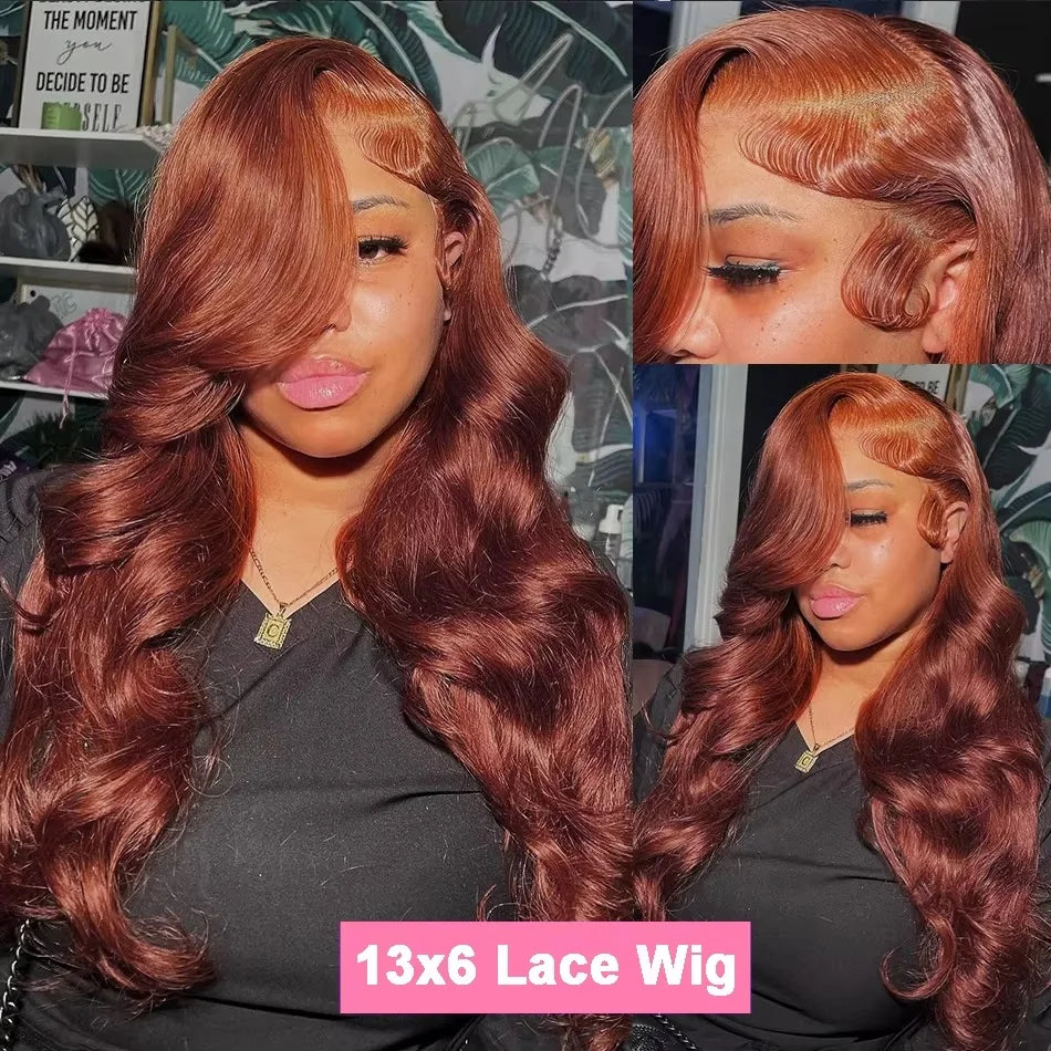 HD Reddish Brown Glueless Wigs Human Hair Dark Red Brown Body Wave 13x4 Lace Front Human Hair Wigs Brazilian Pre Plucked On Sale