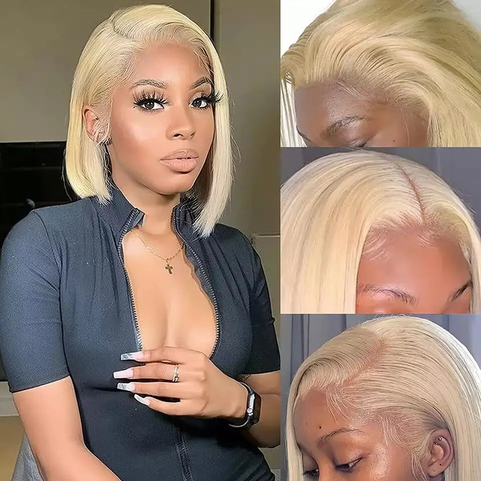 Tuneful 613 Blonde HD Lace Frontal Human Hair Wigs Bone Straight 13x6 HD Lace Front Wigs For Women Can Be Dyed To Any Colors