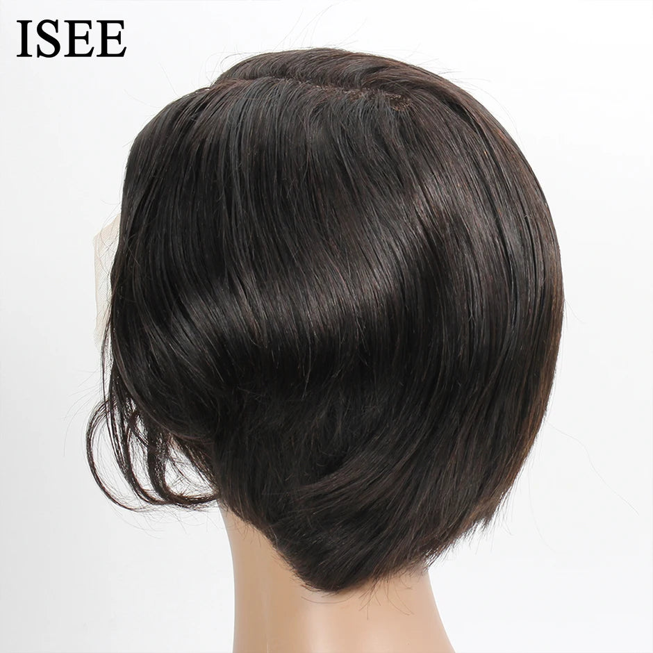 ISEE HAIR Short Bob Wig Lace Front Human Hair Wigs For Women Human Hair Straight Pixie Cut Wig 13X4 Lace Frontal Wig Human Hair