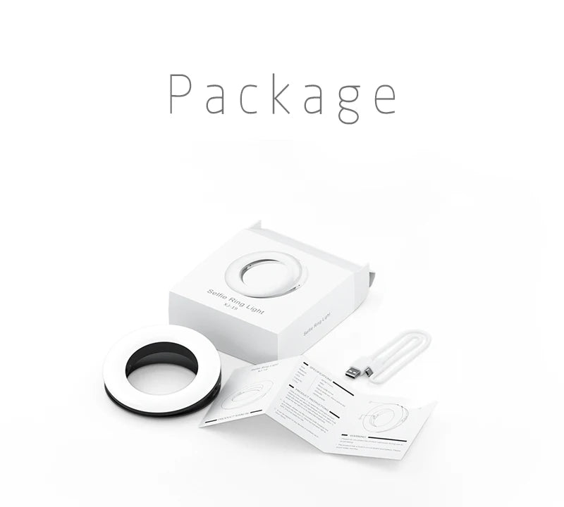 Upgrade 3200K-6500K LED Clip Ring Light 40 LED Lamp Selfie Fill Lights For iPhone Andriod Mobile Phone USB Charge Enhancing Lamp