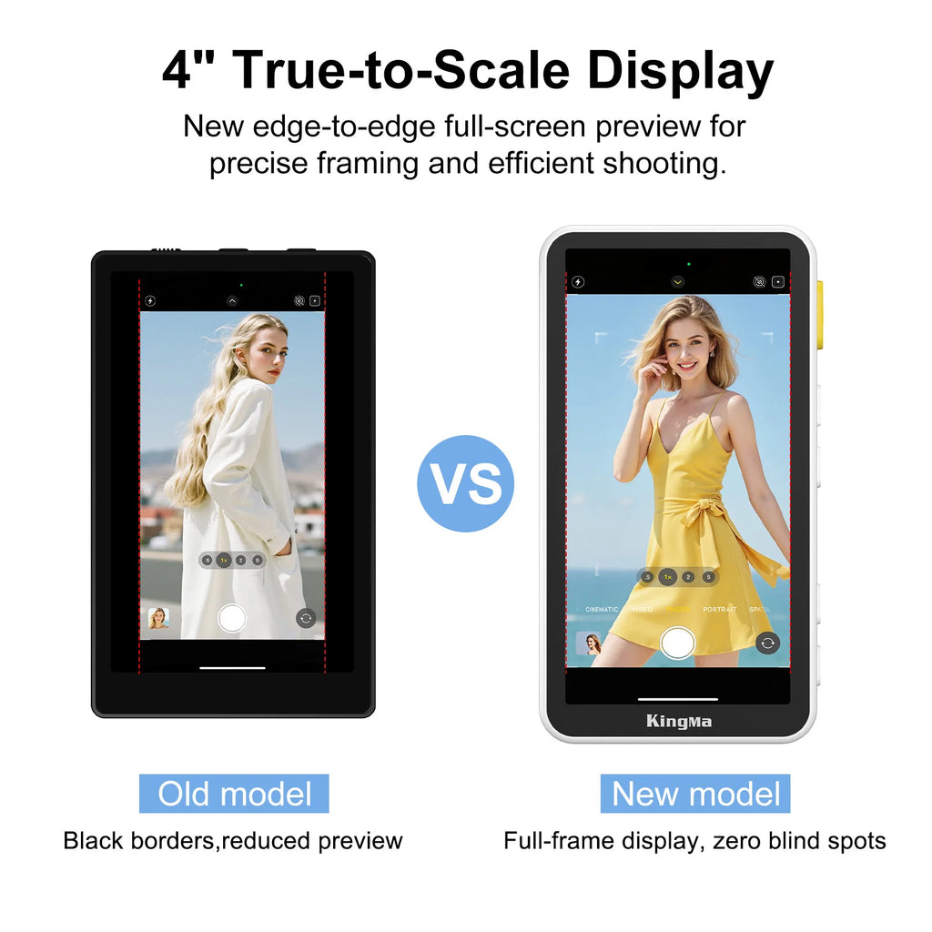 Phone Vlog Selfie Monitor Screen, Touchscreen Monitor, Wireless Transmission with Bluetooth Remote for iPhone Live Stream TikTok