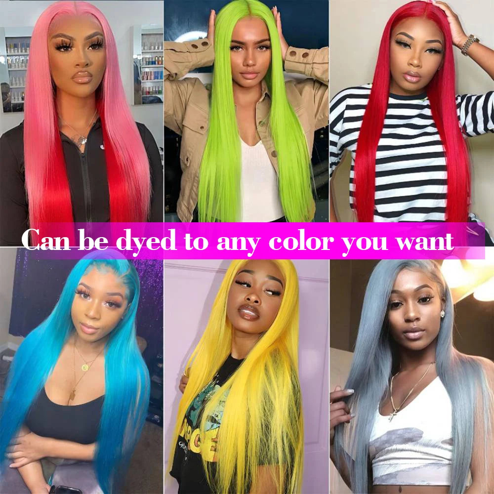 ISEE Straight 13x4 13x6 Transparent Lace Frontal Human Hair Wig HD Lace Front Human Hair Wigs Pre Plucked HD Lace Wigs For Women
