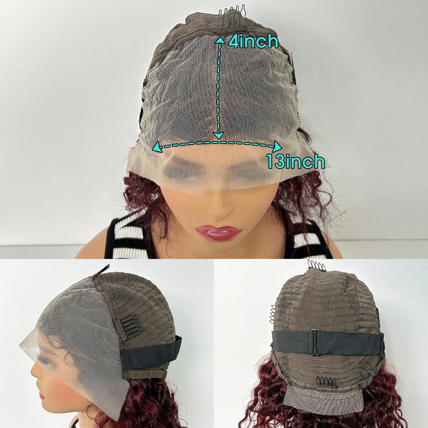 Premium 350% Density Kinky Curly Human Hair Wig - 13x4 Lace Front Bob Wig for Women