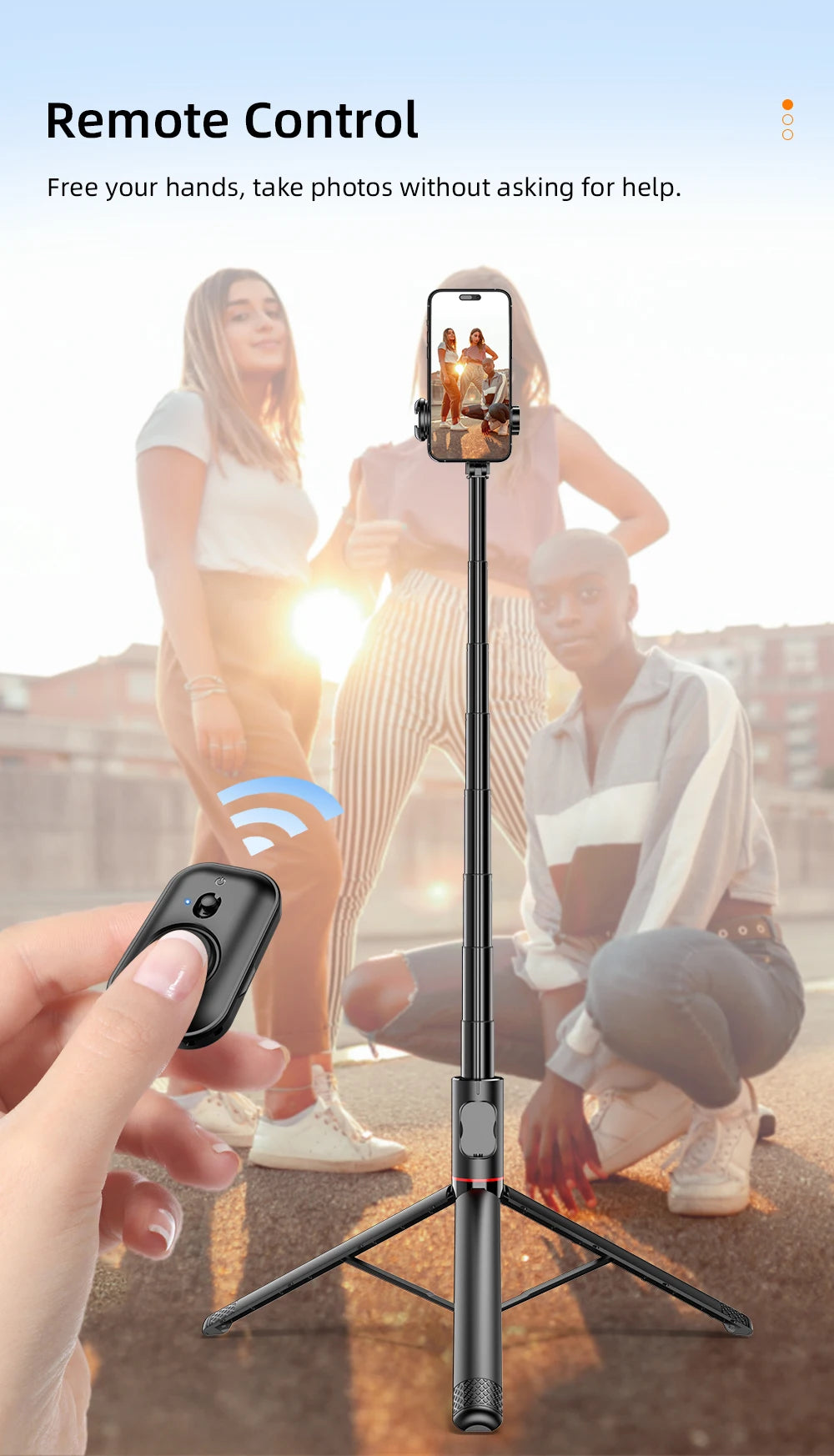 Wireless Selfie Stick Tripod for Smartphone, Aluminum Alloy 72 inch Selfie Stick Portable for iPhone 13 14 pro max Android Phone