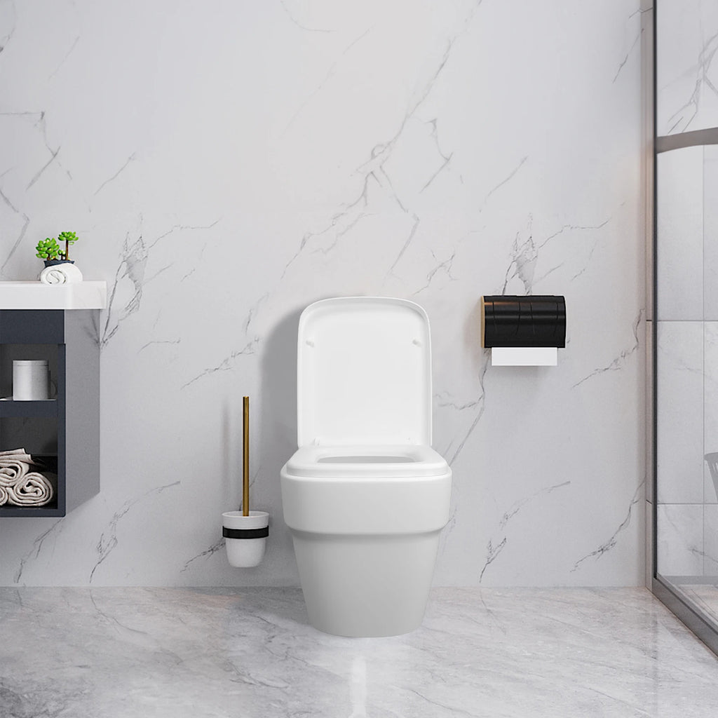 Luxury Quick Release Soft Close Toilet Seat Top Fix Easy Clean Bathroom Seat with One Set Free Top Fixing Hinges (S Shape)