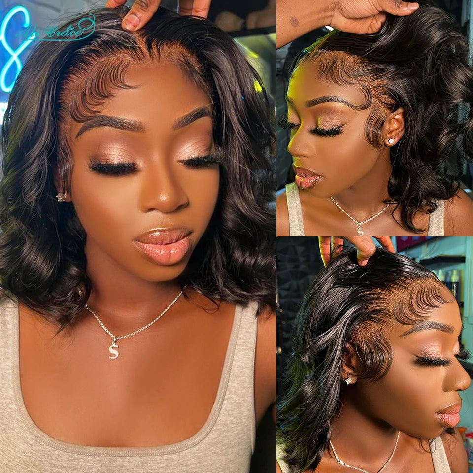 Ali Grace Body Wave Bob Wig Brazilian Hair 13x4 Lace Frontal Human Hair Wigs For Women Preplucked Short Bob Lace Wigs Body Wave