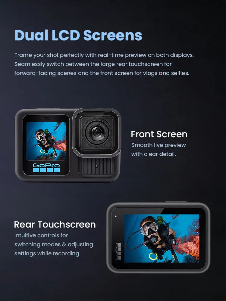 GoPro HERO 13 Black Action Camera HyperSmooth6.0 5.3K 60fps Video 27MP Go Pro13 helmet Vlog Sport Camera