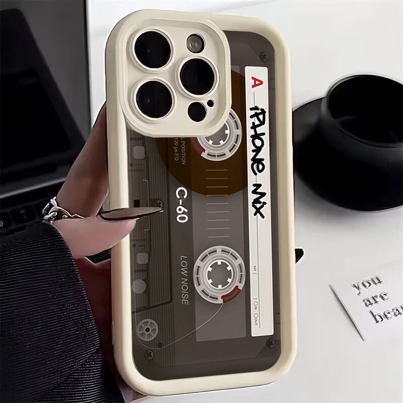 Lucky Tape Pattern Silicone Soft Phone Case For iPhone 17 16 15 14 13 12 11 Pro Max X XS XR 7 8 Plus 16E Shockproof Back Cover