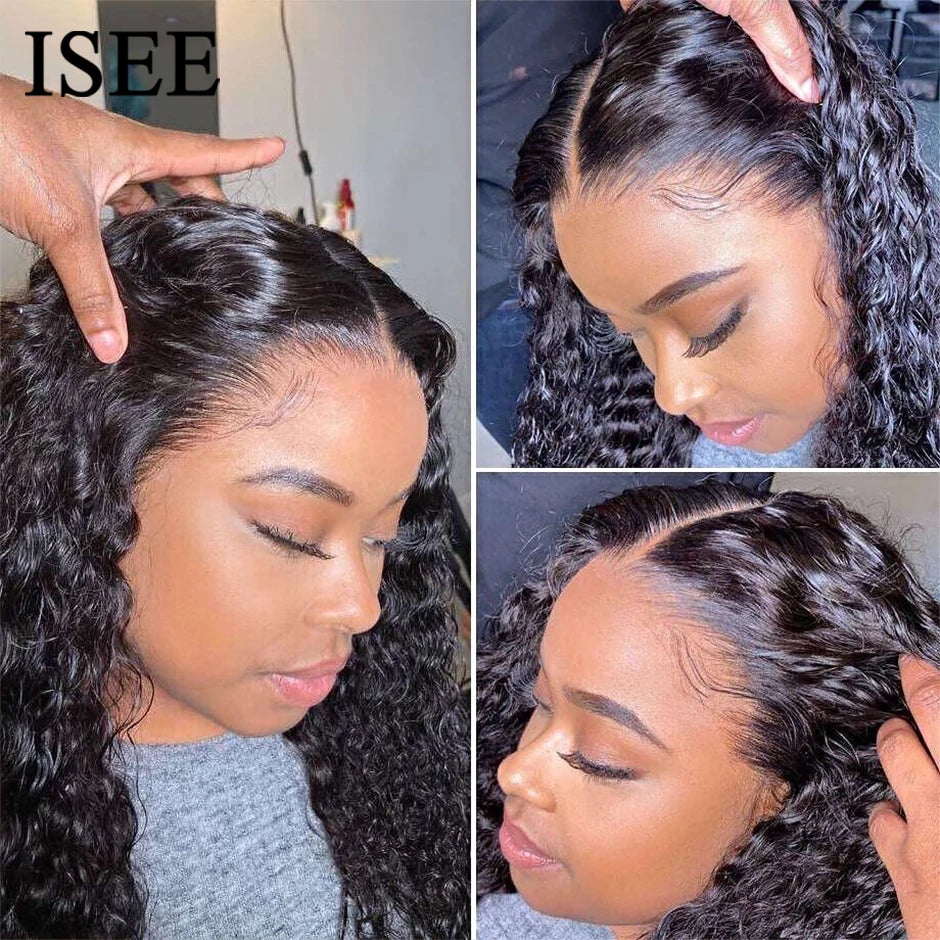 Water Wave Lace Closure Wigs ISEE HAIR Water Wave 4X4 Lace Closure Wigs For Women Mongolian Water Wave 13x4 Lace Front Wigs