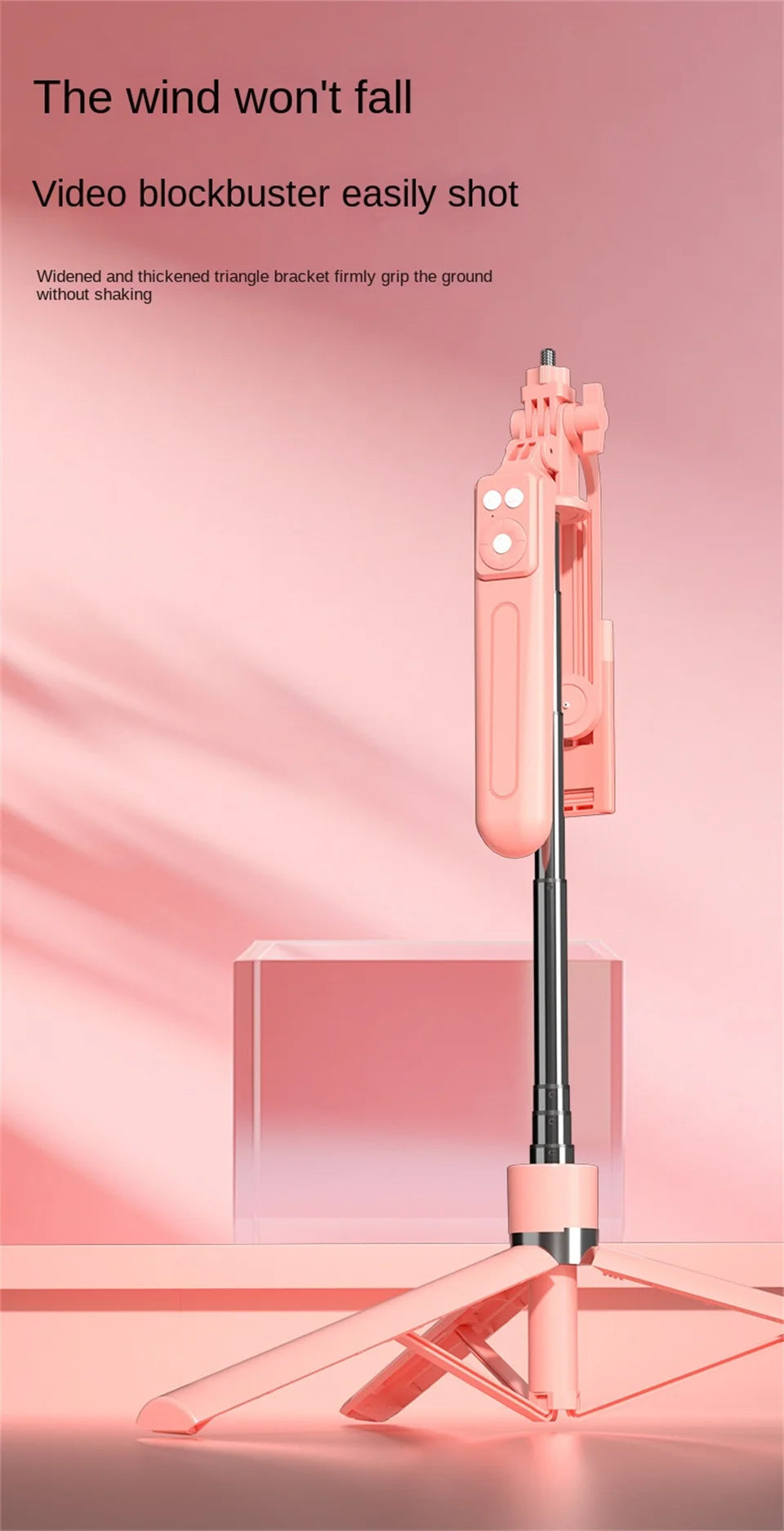 BSLIUFANG Selfie Stick Wireless Tripod Stand with Light Bluetooth Remote Extendable for Tiktok Live Streaming Handheld stability