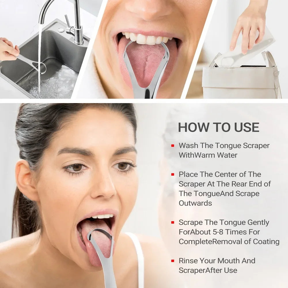 혀클리너 1pc Stainless Steel Tongue Scraper Cleaner Fresh Breath Cleaning Coated Tongue Toothbrush Oral Hygiene Care Tools