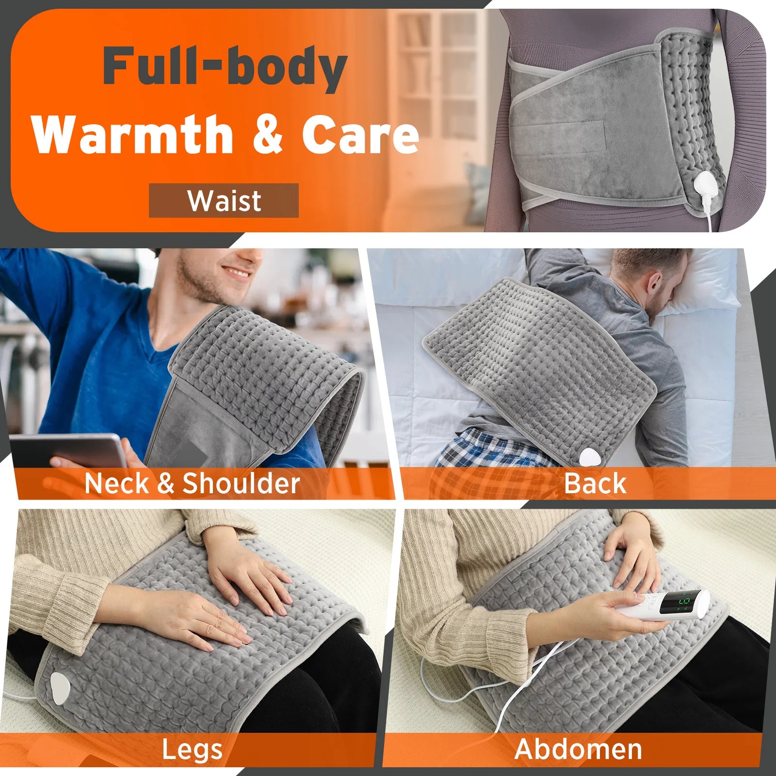 Back Heating Support Belt Electric Waist Brace With Adjustable Temperature Warm Back Belt Abdomen Warmer Lumbar Support Pad