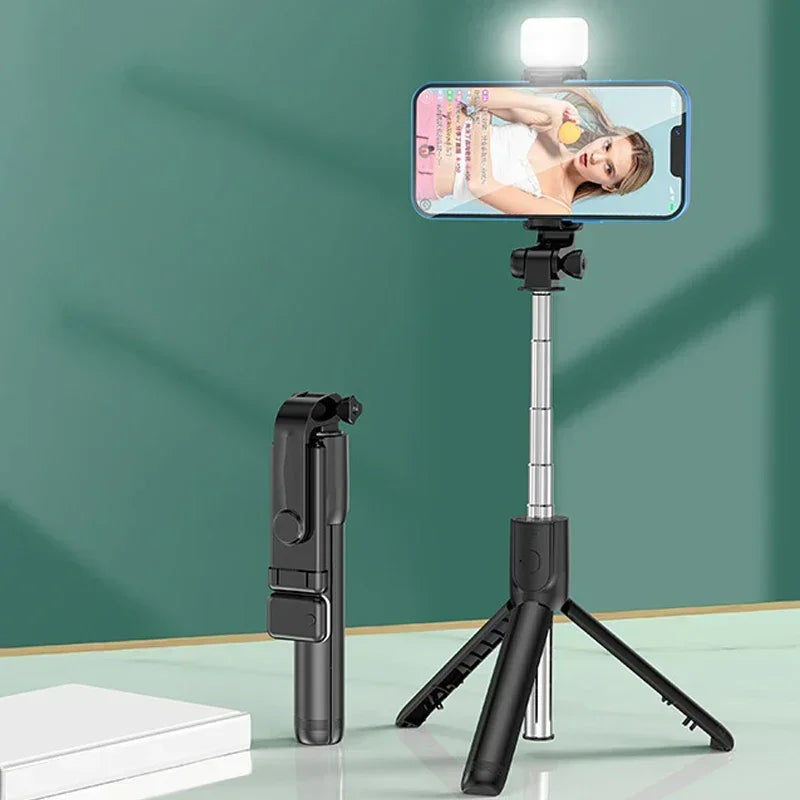 Bluetooth Remote Extendable Phone Tripod Wireless Selfie Stick Tripod Stand for iPhone 15 Samsung  Phone Tiktok Live Streaming