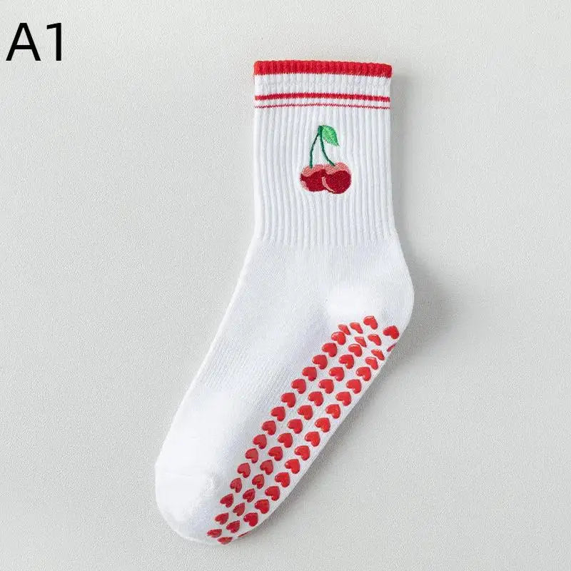 Cotton Breathable Mid-calf Yoga Socks Anti-slip Sports Socks Pilates Socks Dance Fitness Training Socks