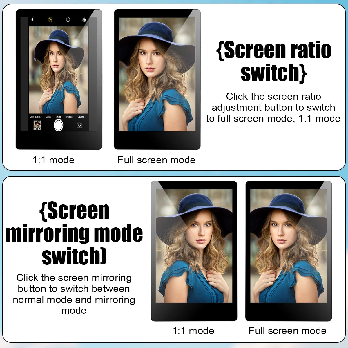Mobile Phone Wireless Magnetic Selfie Monitor Screen For Smartphone Vlog Live Stream Video Recording for iPhone Android phone