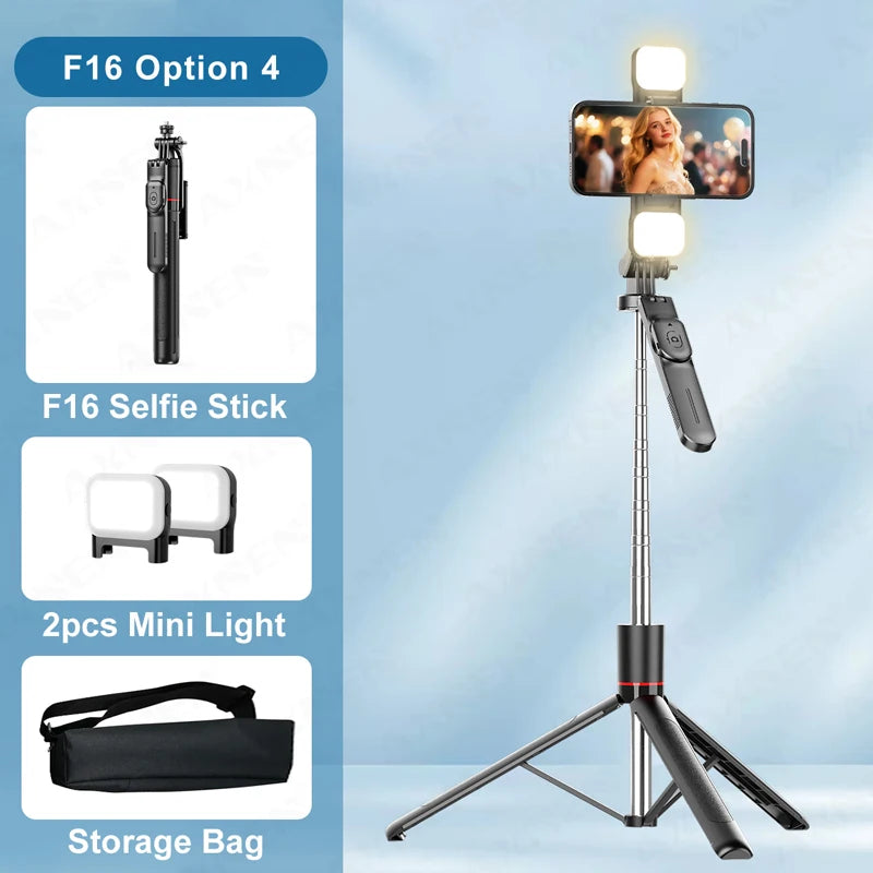 AXNEN New 1.7M Wireless Selfie Stick Tripod Foldable Stand For Gopro Action Camera Smartphones Balance Steady Shooting Live Vlog