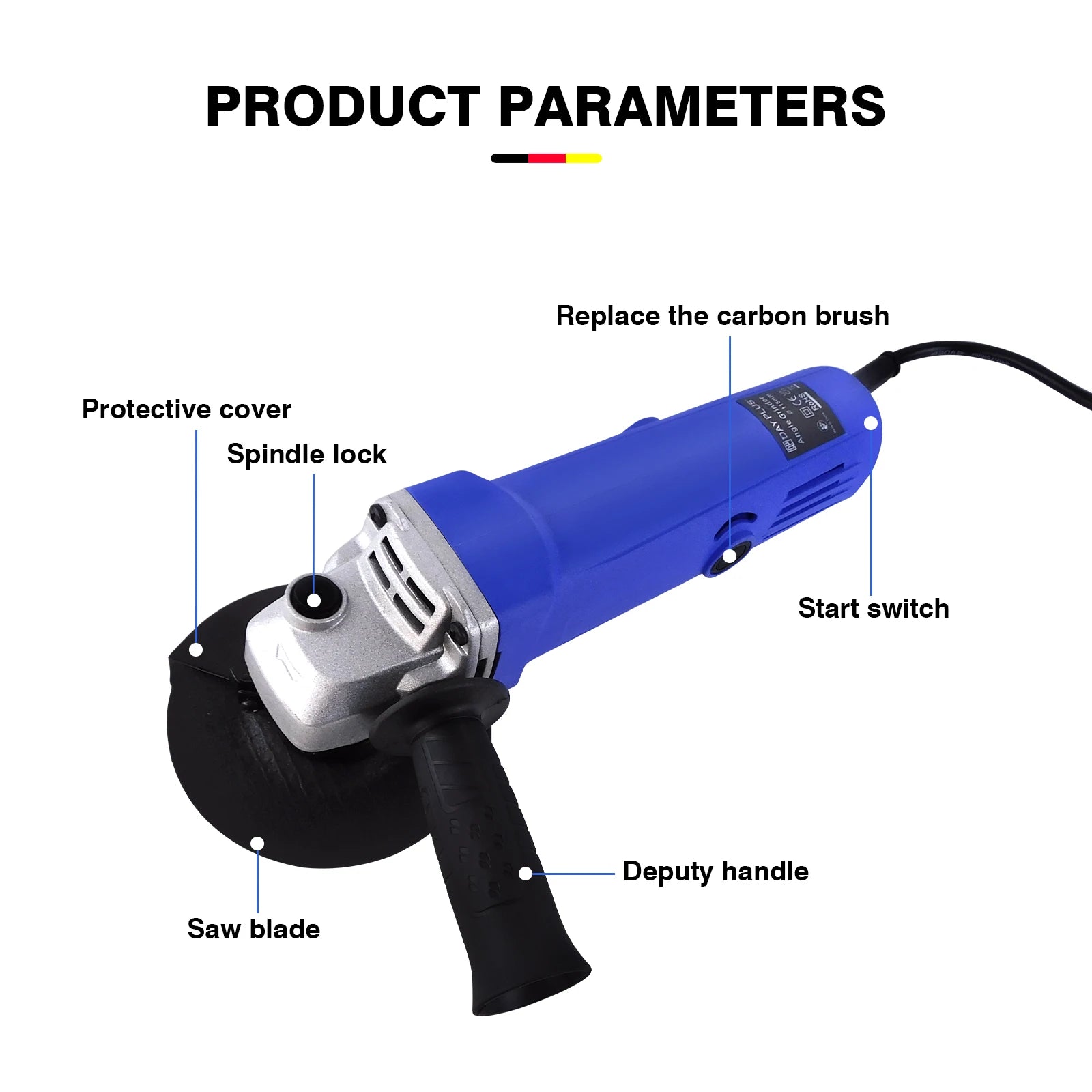 ELECTRIC ANGLE GRINDER 2000W CUTTING GRINDING SANDING POWER TOOL 115mm 230V DIY FOR Halloween,Christmas Decorations