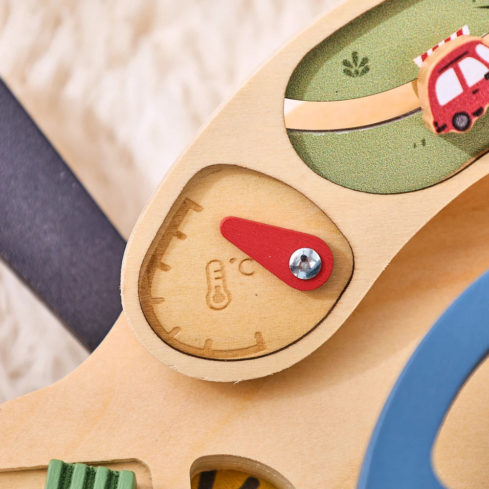 Montessori Simulation Car Steering Wheel Multi-Function Baby Wooden Early Sensory Education Toy Car Busy Board Game Toy Kid Gift