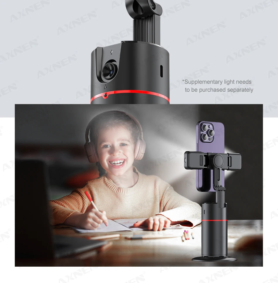 P02 Auto Face Tracking Stand 360° Rotation Phone Holder Desktop Following Gimbal Stabilizer for Smartphone Live Vlogging Video