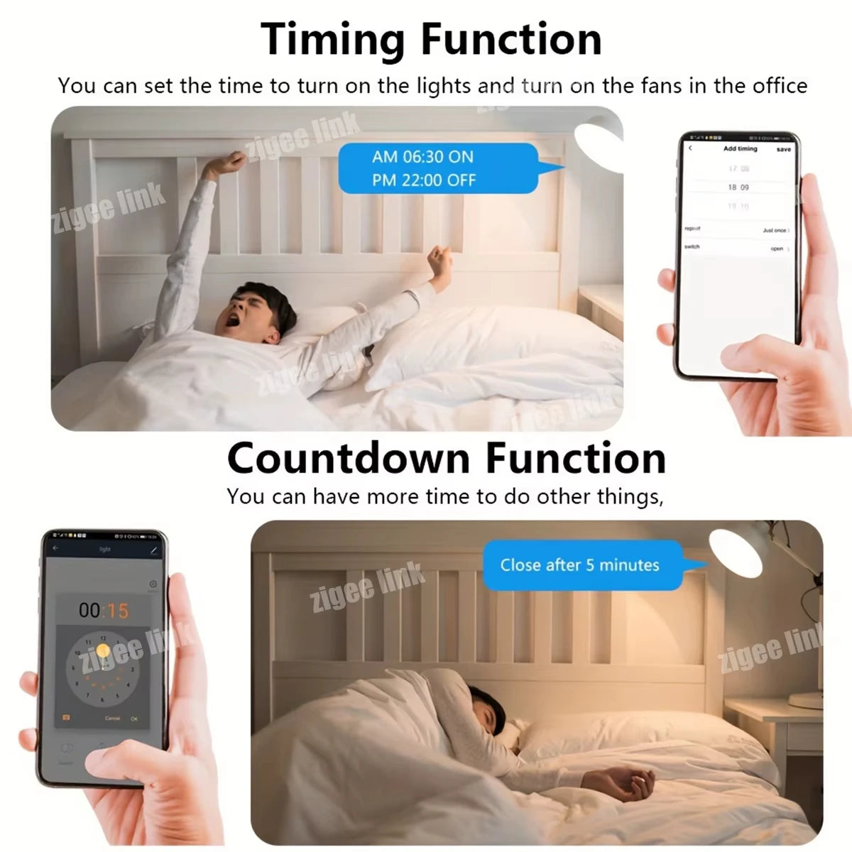 WiFi Zigbee3.0 Mini Smart Switch 2-Way Relay Breaker,Timing APP & Voice Control DIY Household Smart Home Automation Module