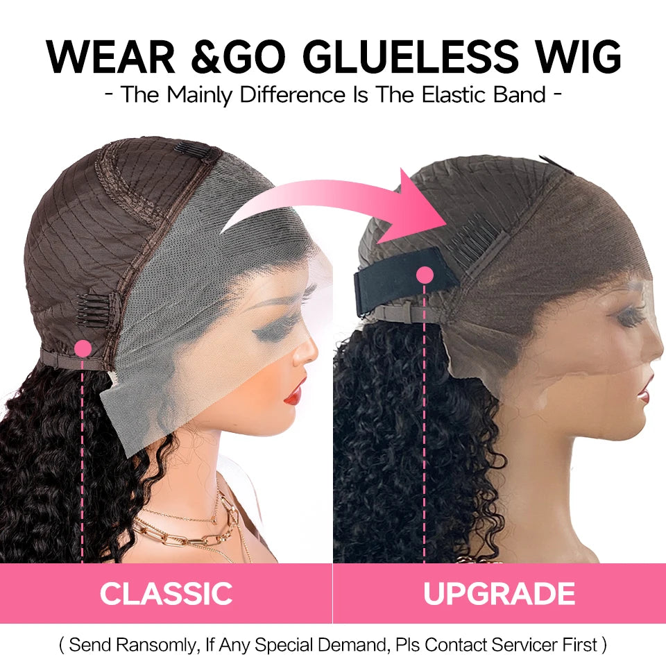 Ali Grace Glueless Wig Peruvian Water Wave 13x4 Lace Front Human Hair Wig Preplucked Water Deep Wave Lace Front Wigs For Women