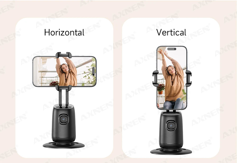 P05 AI Follow Gimbal 360 Rotation Face Tracking Stabilizer Filming Portable Desktop Cellphone Holder for Live/Photo