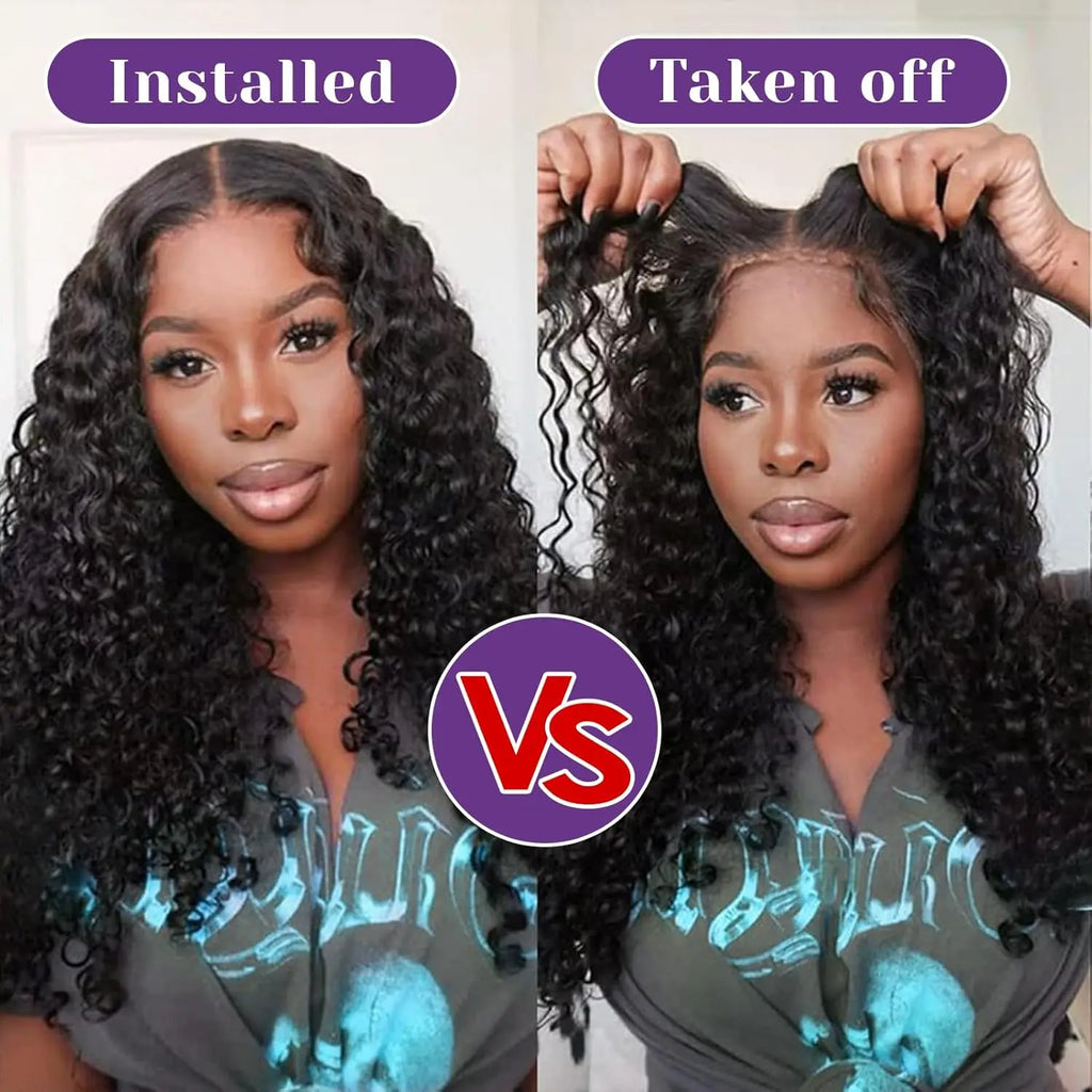 Short Curly Bob Wigs Human Hair 180% Glueless Brazilian Closure Frontal Wigs Without Glue Pre Cut Lace Wigs For Women On Sale