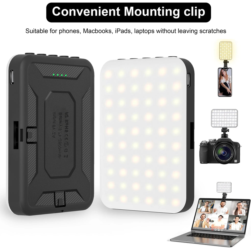 New Selfie Light, 60 LED Phone Light Fill Light 7 Modes Output Video Lamp Kit Dimmable 2500K-6500K Bi-Color Panel Light CRI 97+