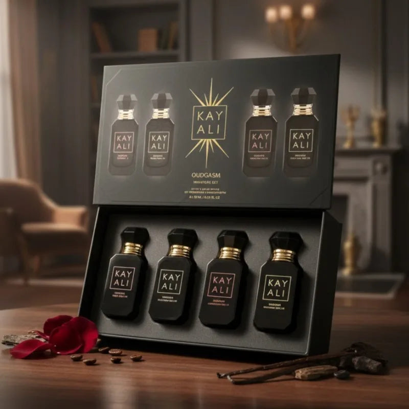KAYALI Unisex Perfume Set 4*10ml Long Lasting Fresh Mild Elegant Floral Fruity Musk Natural Fragrance Two Scents Vanilla Royale