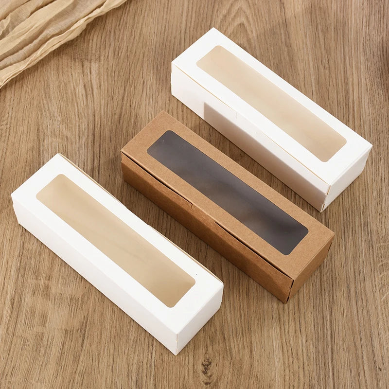 10-30Pcs Cookie Dessert Boxes Macaron Cake Bakery Box With Clear Window Wedding Birthday Party Favors Christmas Gift Packaging