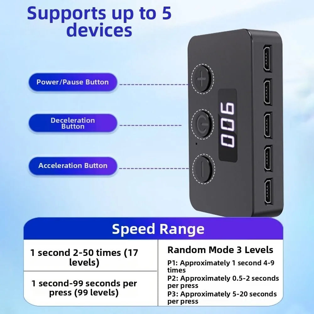 Simulated Finger Auto Clicker for Phone Continuous Clicking Adjustable Speed Screen Device Automatic Tapper
