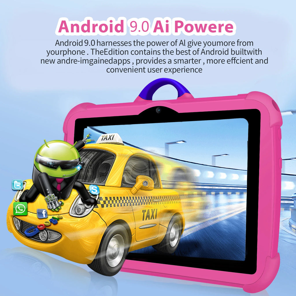 New Cartoon Pattern Kids Tablet 7 Inch Quad Core 4GB RAM 64GB ROM Android Learning Education Games Tablets Children's Gifts