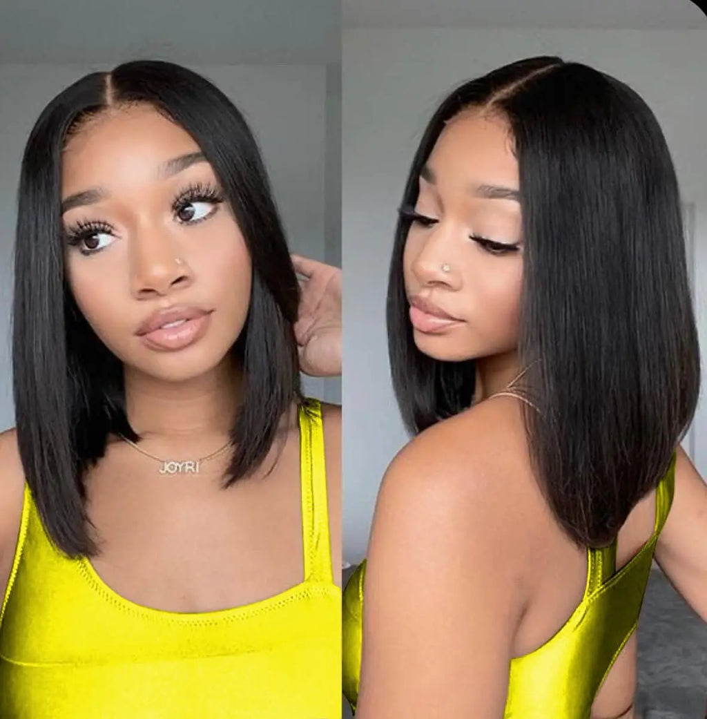 Wear And Go Glueless Bob Wigs ISEE Hair Pre Cut PrePlucked 6X4 Lace Front Human Hair Wigs Glueless HD Straight Glueless Wig