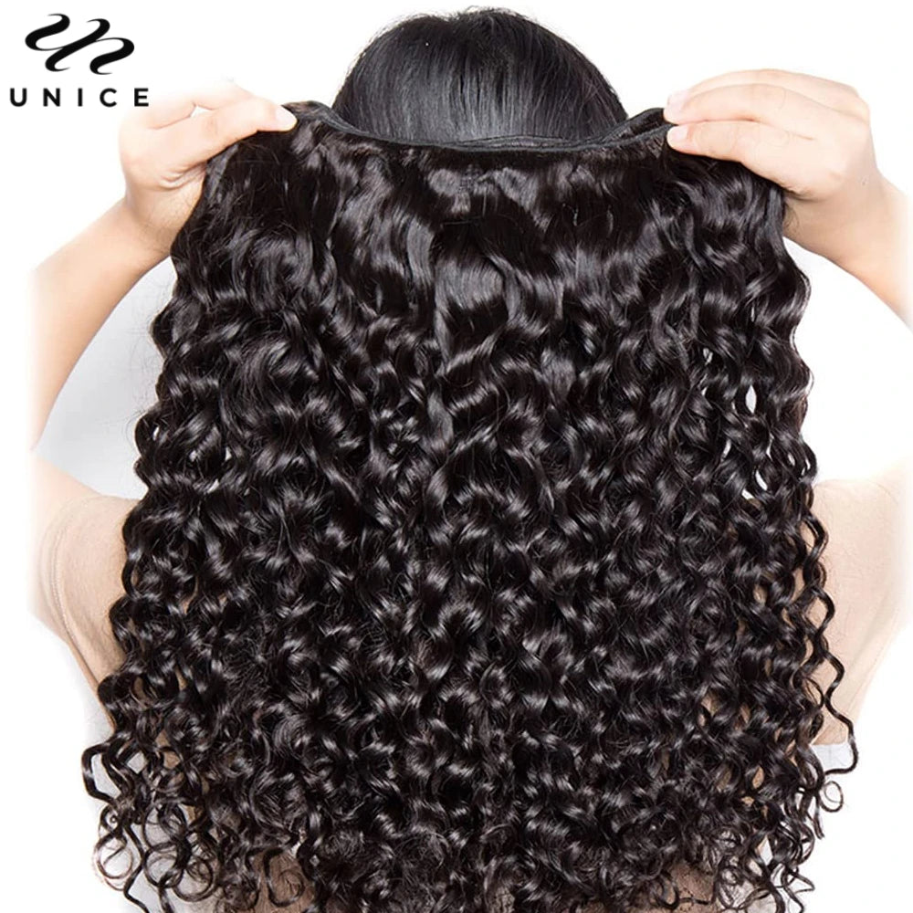 UNICE Hair Water Wave Human Hair Bundles 1/3/4 PCS Deal 100Grams Per Bundle