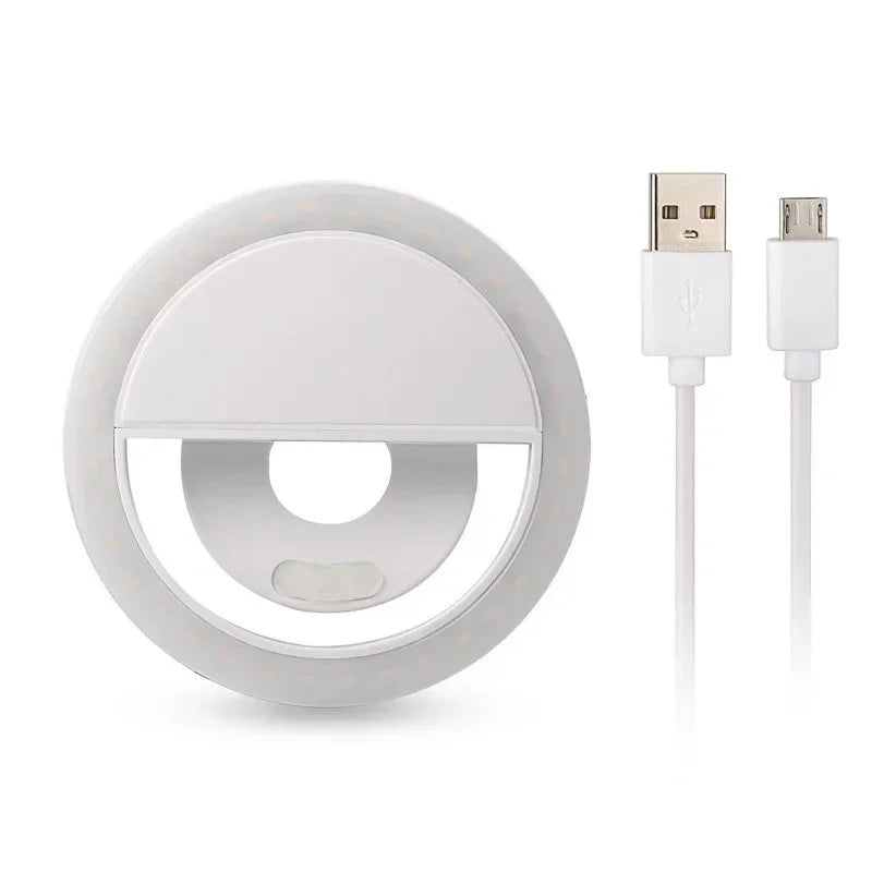 Ringlight Selfie Light Clip On Light For iPhone Samsung POCO Phone Light Ring Video Photo Lamp Flashlight Back Light USB Charge
