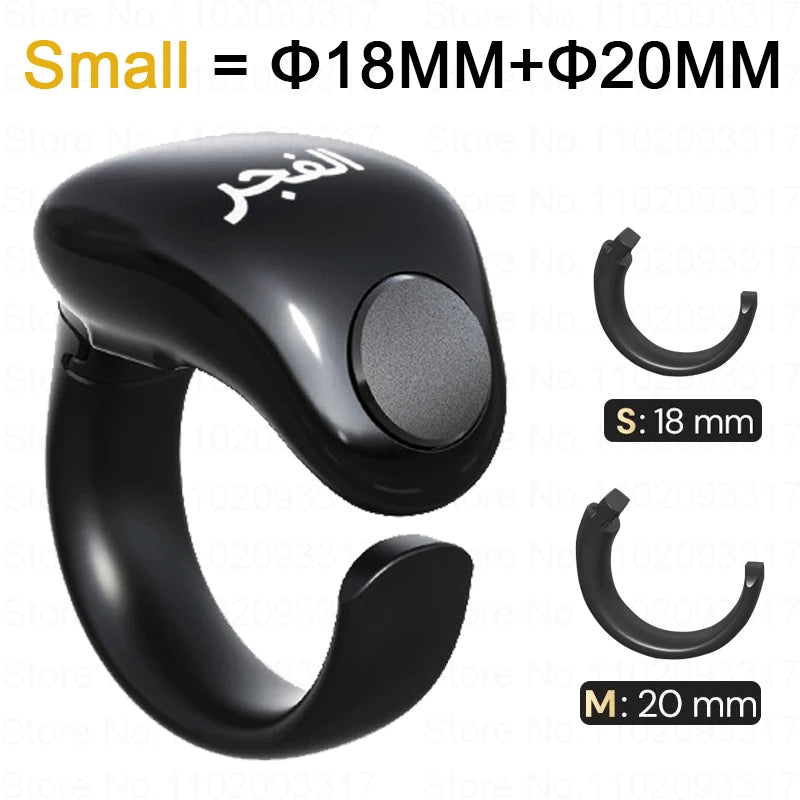 Weslamic Smart Tasbeeh Zikr Ring Islamic Tally Digital Counter for Muslims Praise Prayer Reminder Magnetic Charging Waterproof