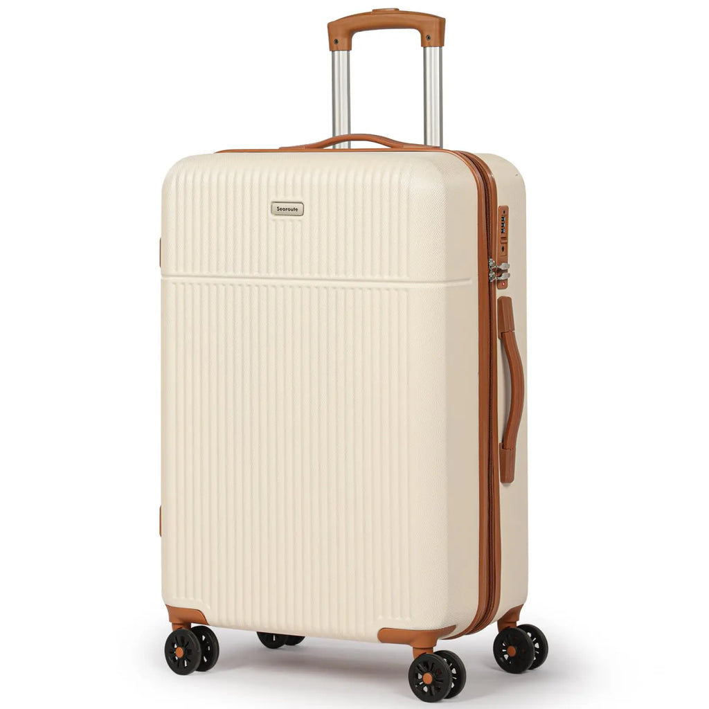 24/28 Inch Medium Suitcase ABS Hard Shell Lightweight Small Trolley Travel Cabin Luggage with 4 Double Spinner Wheels TSA Lock