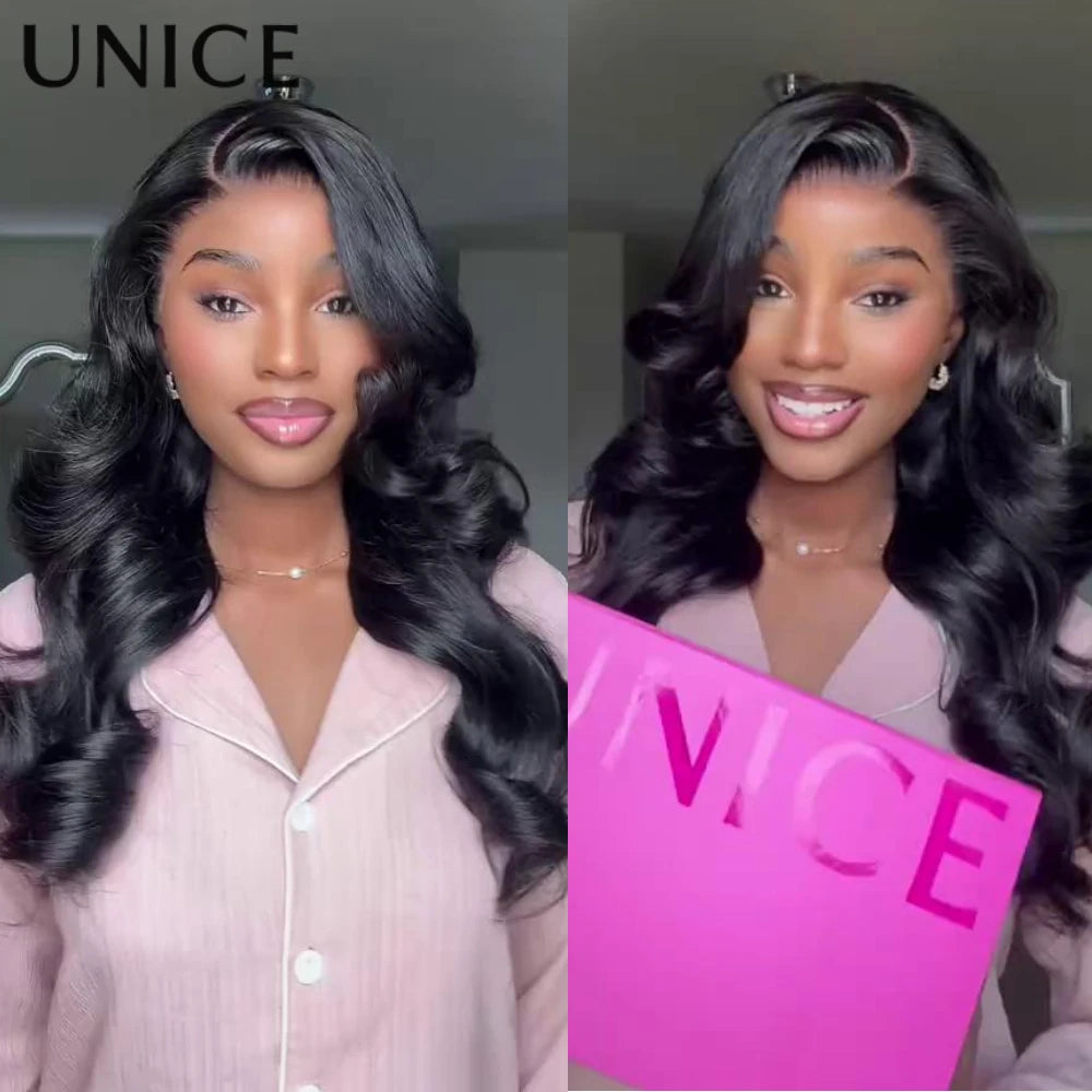 UNice Side-Swept Bangs Loose Wave Wig With Face-Framing Layers Drawstring Cap 13x4 Pre Cut Pre Bleached Glueless Wig Human Hair