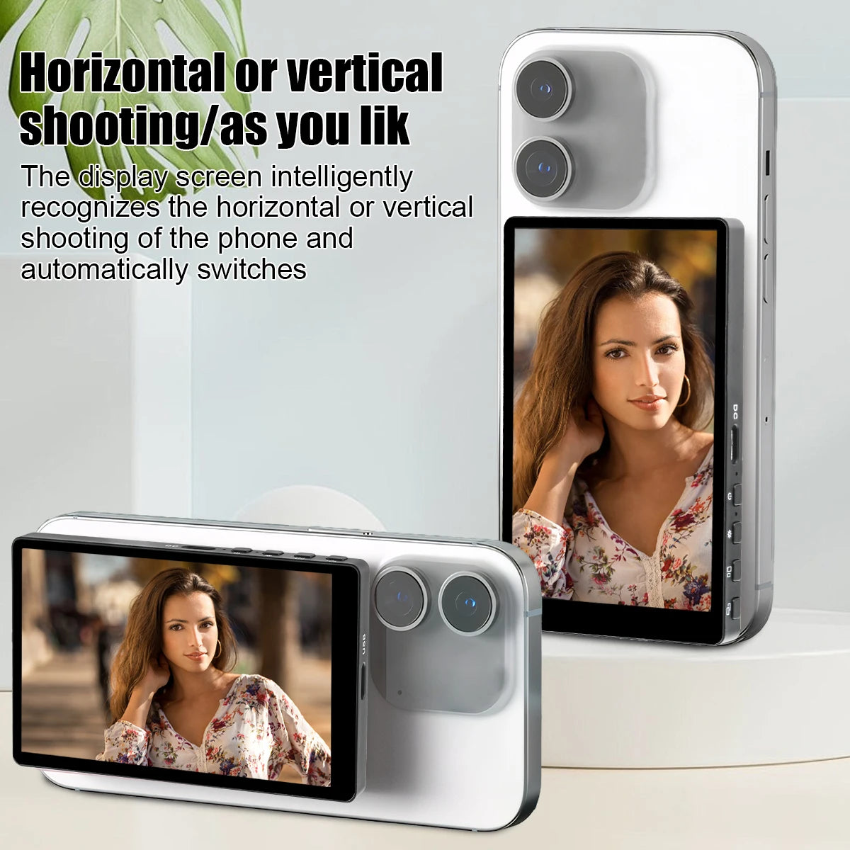 Mobile Phone Wireless Magnetic Selfie Monitor Screen For Smartphone Vlog Live Stream Video Recording for iPhone Android phone