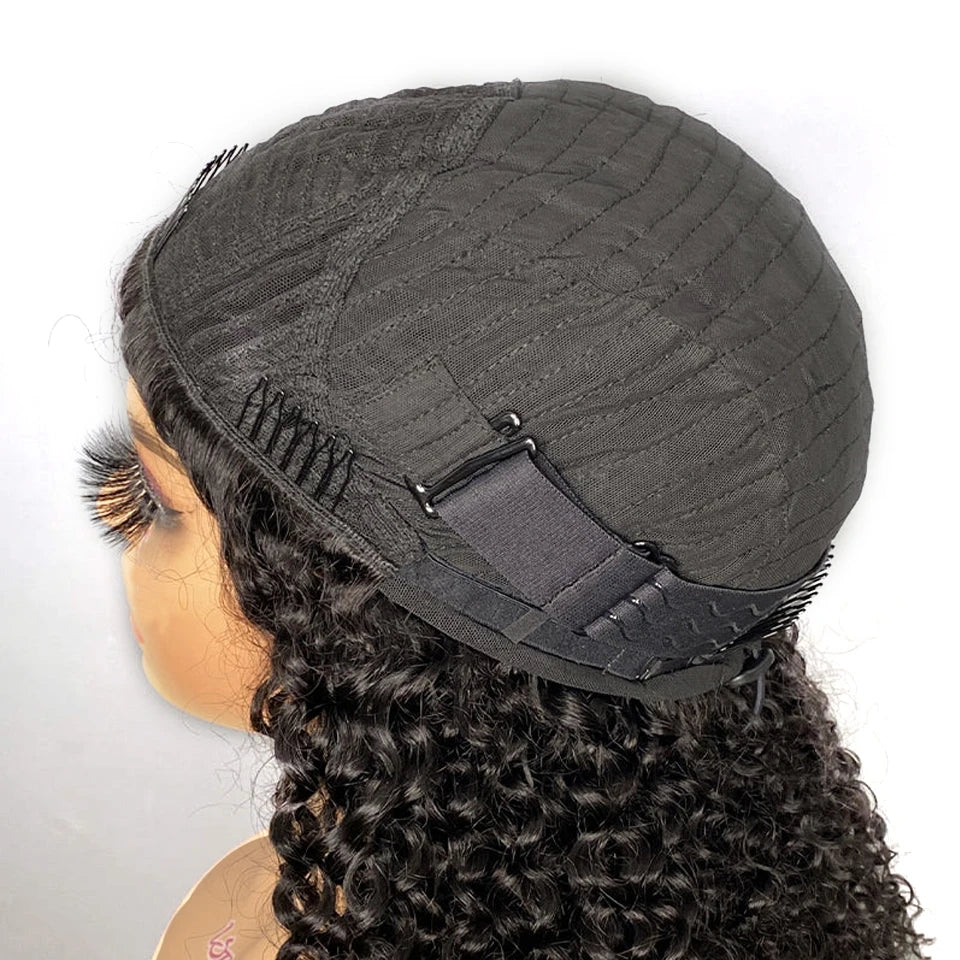 Half Wig Water Wave Glueless Wigs Human hair Flip Over Glueless Wigs Ready to Wear Invisible Hairline for Beginner ISEE Hair