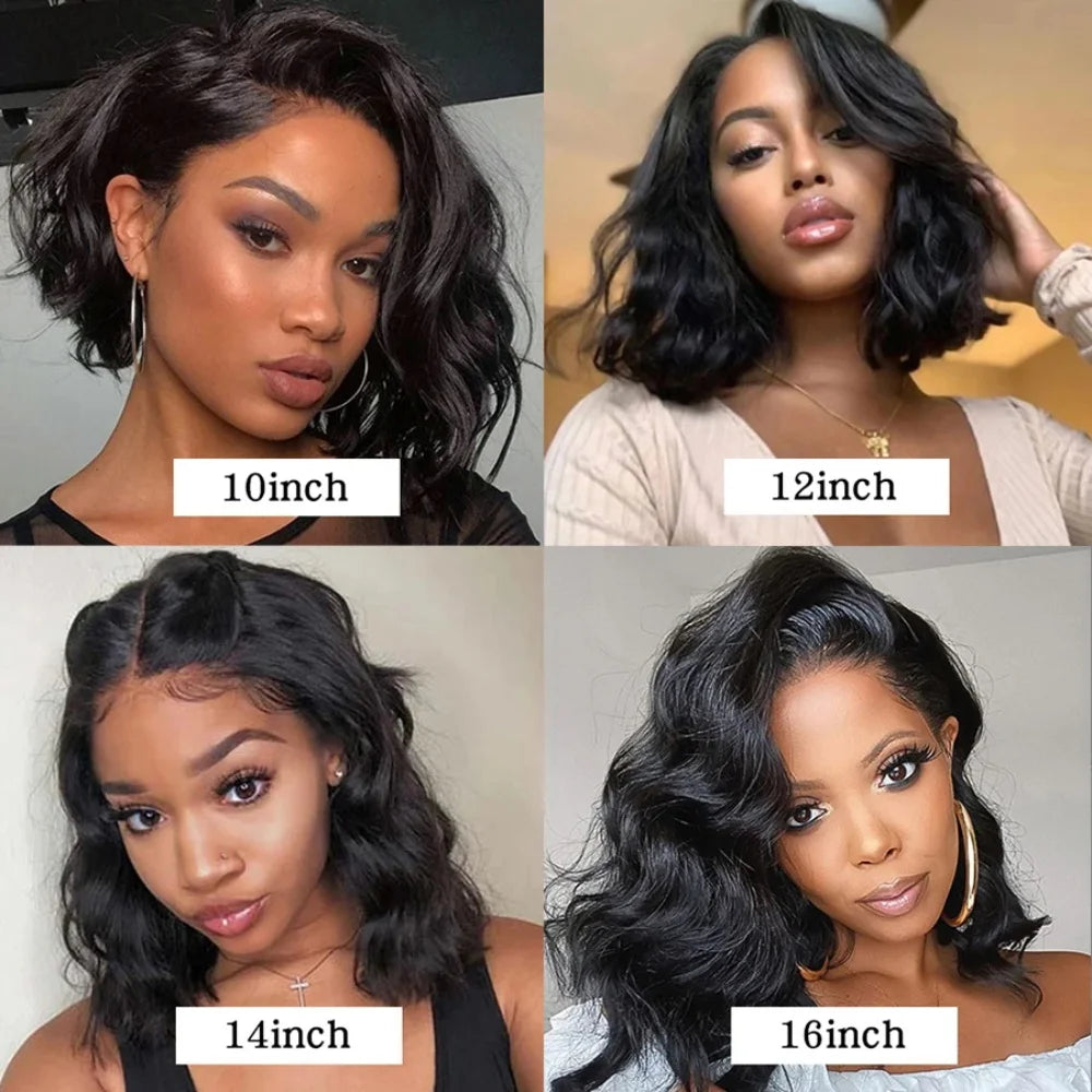Premium Brazilian Body Wave Wig - 4x4 Lace Closure Human Hair Bob Wig for Women