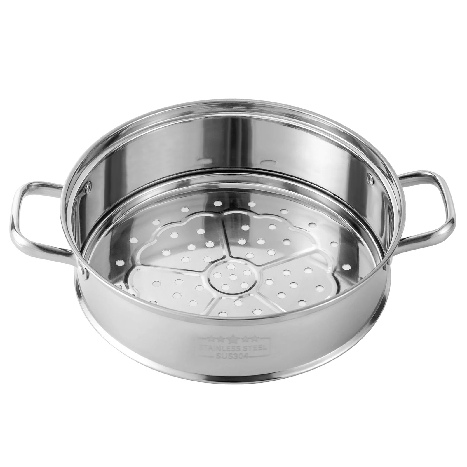 5 Tier  26/28/30/32cm Steame Cooker Steamer Pan Cook Food Veg Pot Stainless Steel Silver w/Glass Lid