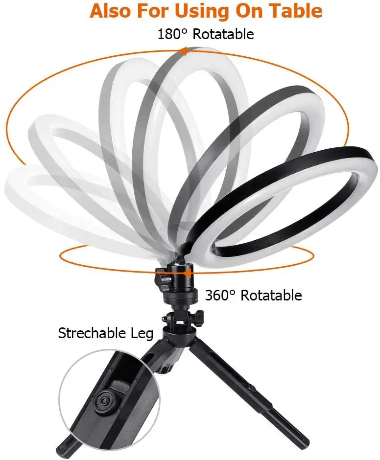 Selfie Video Light Selfie LED Ring Light Dimmable Round Ring Fill Lamp With Stand Tripods For Phone Video Live Camera Lighting
